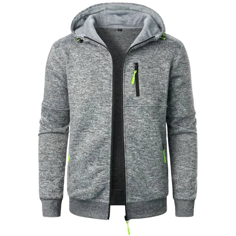 New Streetwear Men's Long Sleeve Sweatshirts for Men Zipper Hooded Oversize Winter Warm Jacket Coat Outdoor Tracksuit Men - Matrix Studios