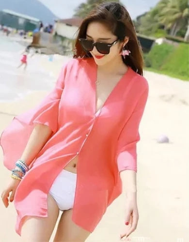 Chiffon Bikini Scarf Pareo Sarong Wrap mini dress  For Women fashion Vacation Summer Beach Cover Up - Matrix Studios