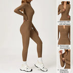 Winter Warm Fleece Sports Jumpsuits Fitness Suits Women's Sportswear Zipper Long Sleeves Tops One-Piece Dance Bodysuit Female - Matrix Studios