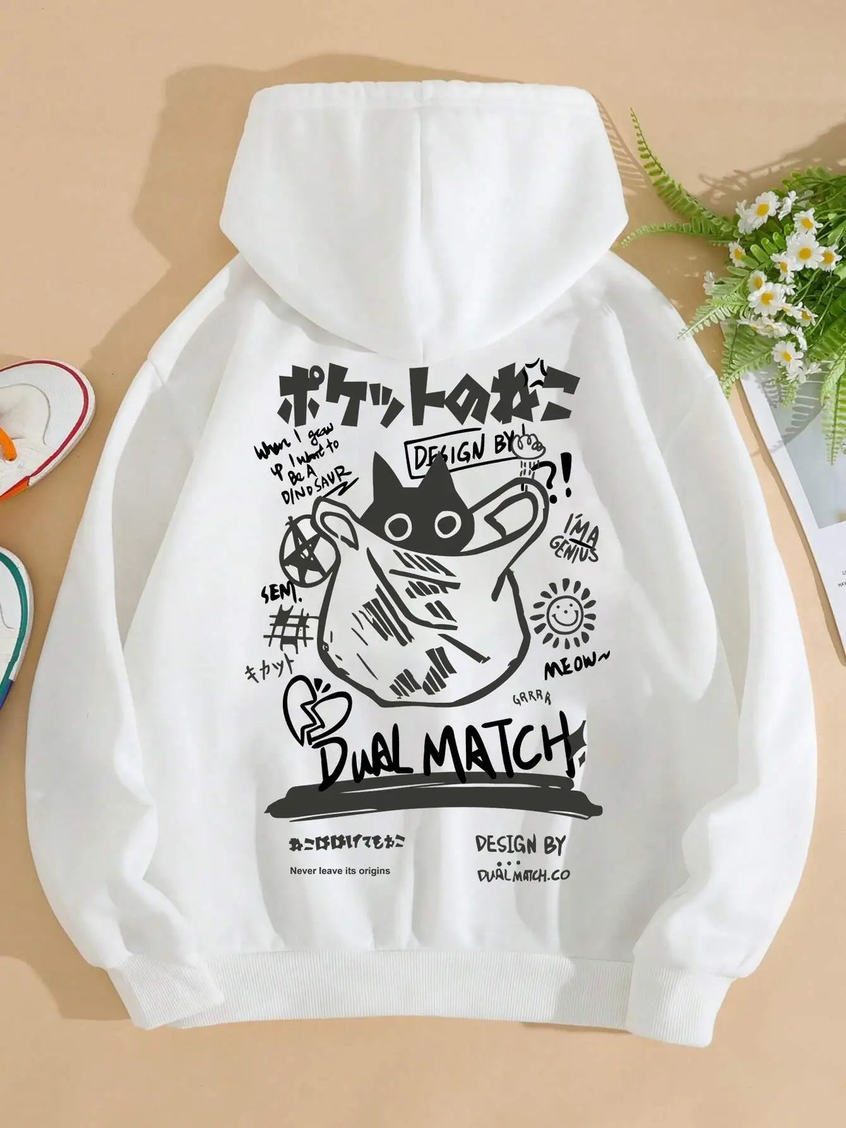 Cute Cat Cartoon Printed Sweatshirt Women Harajuku Casual Loose Hooded Fashion Soft Pocket Hoodies Autumn Warm Female Clothes - Matrix Studios