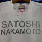 Satoshi Nakamoto T-shirt 26SS Destroyed Washed White Letter Print Vintage Ripped Short-Sleeved T Shirts Men Women Streetwear - Matrix-studios.com