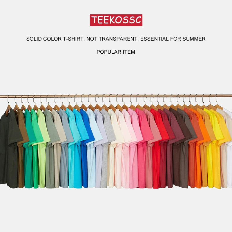 Loose Cotton Solid Tshirts Men Woman Short Sleeve Fashion Brand Trend Couple Clothing Tees Customized Candy Color Summer Tops - Matrix Studios