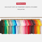 Loose Cotton Solid Tshirts Men Woman Short Sleeve Fashion Brand Trend Couple Clothing Tees Customized Candy Color Summer Tops - Matrix Studios