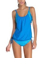 Tankini Swimsuits Women PLus Size 3XL Striped Tankini Vest Top Strap  Swimwear Ladies Female Belly Covered Tankini Set - Matrix-studios.com
