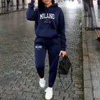Autumn Winter Women's Sets 2pcs Hoodies Pants Suit Sports Outfits 2025 MILANO Letter Print Aesthetic Clothes Ladies Tracksuit - Matrix-studios.com