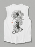 Men's Fashionable Casual Sports Loose Compass and Mountain Pattern Print Comfortable and Breathable Round Neck Sleeveless Vest - Matrix Studios