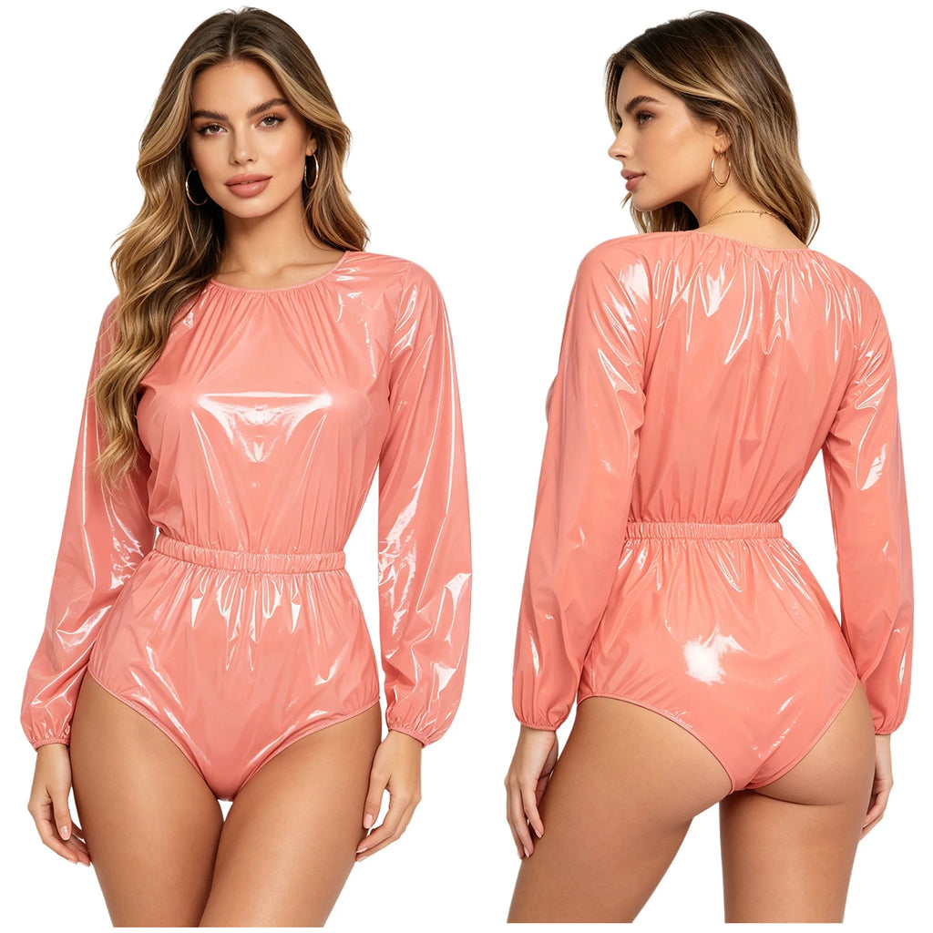 Men Women Waterproof Glossy Bodysuit Leak-proof Washable Diaper Cover Elderly Bedridden Special Needs Adaptive Jumpsuit Swimwear - Matrix Studios