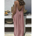 New Arrival Women's Strapless Backless Long Loose Home Dress Comfortable Sleepwear Casual Maxi Dress - Matrix-studios.com