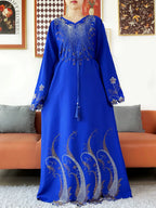 2025Fashion Dubai Diamond Muslim Women Modest Dress Elegant Arabic Femme Hijab Long Sleeve Chiffon Abaya Islamic Turkey Clothing - Matrix-studios.com