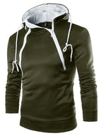 Men's Hoodies Long Sleeve Sweatshirts for Men Zipper Hooded Pullover High Neck Mens Sweatshirt Top Jacket Coat Black Sweater - Matrix Studios