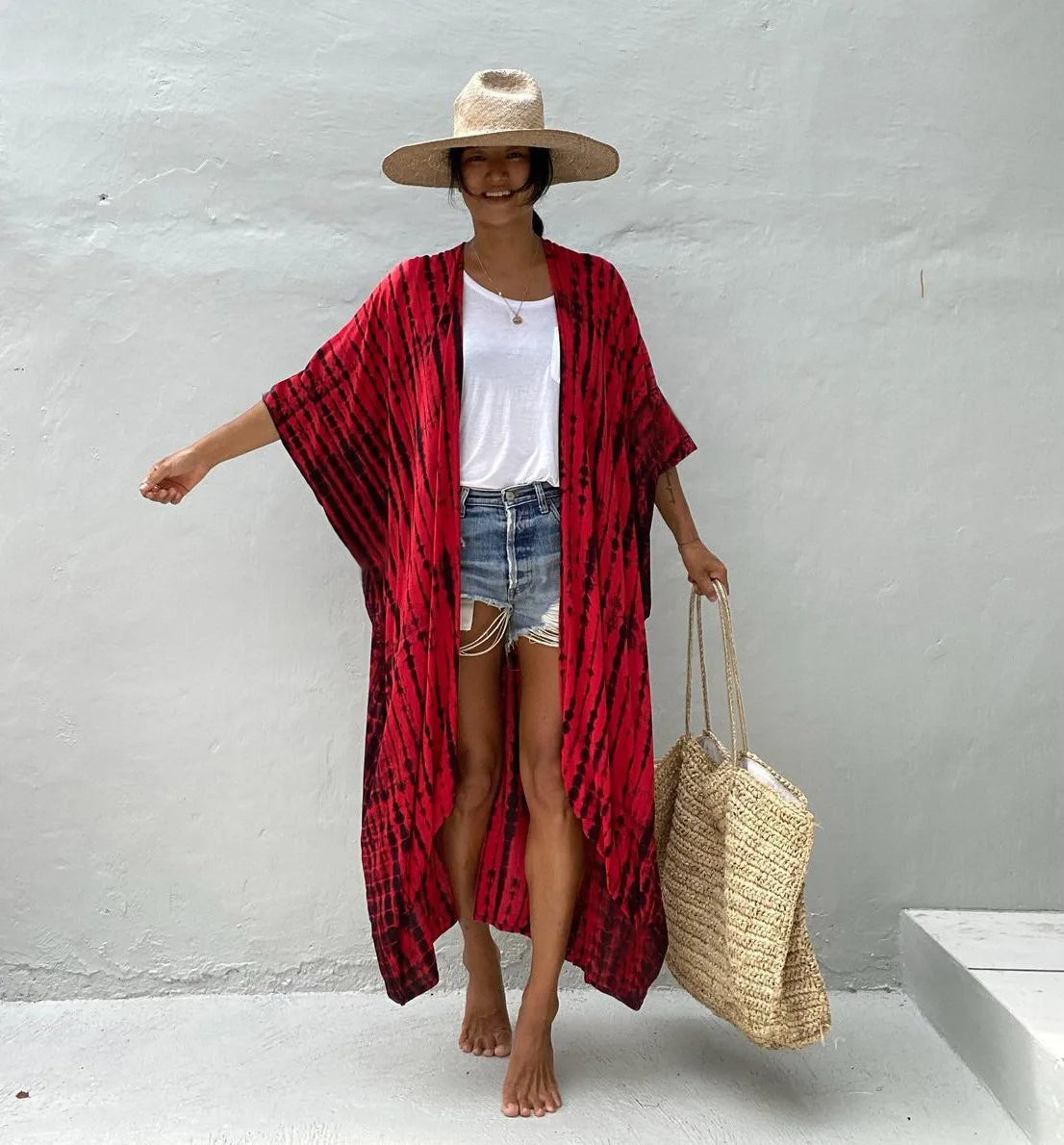 Beach Dress Tunic Cover up Embroidery Kaftan Saida de Praia Women Bikini Cover-up Pareo Sarong Beachwear - Matrix Studios