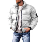 2025 Winter New Men's Down Cotton Jacket Daily Casual Windproof Warm Parkas Outwear Short Stand Collar Warm Cotton Clothing - Matrix Studios