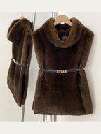 Mumaroho 2026 Winter Spring Women Faux Fur Sable Vest Crop Top Solid  Turtleneck Eco Mink Faux Fur Tank Tops Pullover Jacket - Matrix Studios