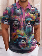Cat Animal 3D Printed Men Women Polo Shirt 2025 New Fashion Button Lapel Short Sleeve Tops Man T Shirts Graphic Polo Clothing - Matrix-studios.com