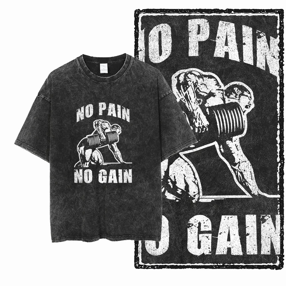 YG BODY BUILDING Printed Cotton Acid Washed Graphic Unisex T Shirt Cool CROSSFIT Streetwear Men Tshirts Big Size Tee for Men - Matrix Studios