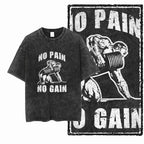 YG BODY BUILDING Printed Cotton Acid Washed Graphic Unisex T Shirt Cool CROSSFIT Streetwear Men Tshirts Big Size Tee for Men - Matrix Studios