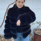 QUEENTINA Winter New Women's Cold Real Fox Fur Coat With Collar Especially Overcoat Leather Female Natural Plus Size 2023 Luxury - Matrix Studios