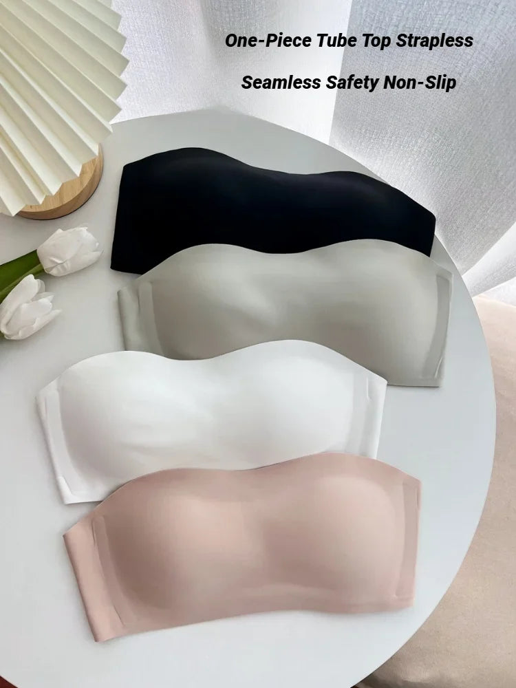 Bras For Women Non-Wire Bra Invisible Cup Padded Brassiere Seamless Underwear Female Sexy Lingerie Women'S Without Straps - Matrix Studios