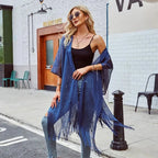 Swimsuit Cover-ups  Fashion Tassel Gold Bikini Beach Cover Up Sexy Beach Dress Tunics for Women Summer Wear See Through - Matrix Studios