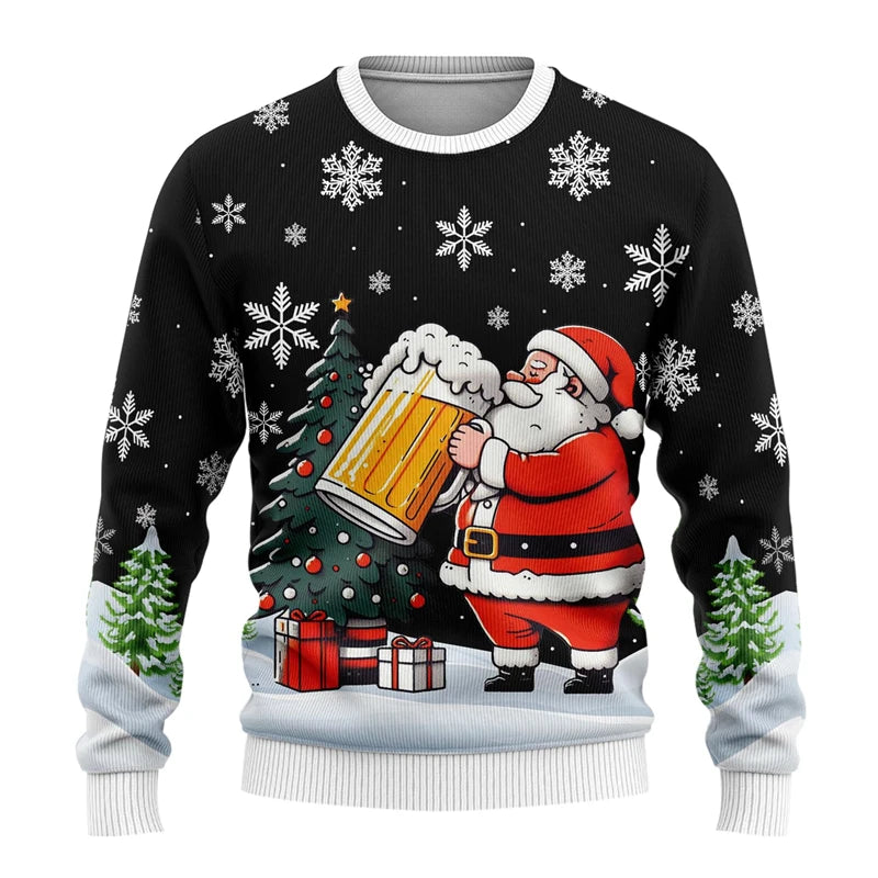 Fashion Beer Ugly Christmas Sweater For Women Clothes Hip Hop Bar Party Men Sweatshirts Casual Male Pullovers Beers Tracksuit - Matrix Studios