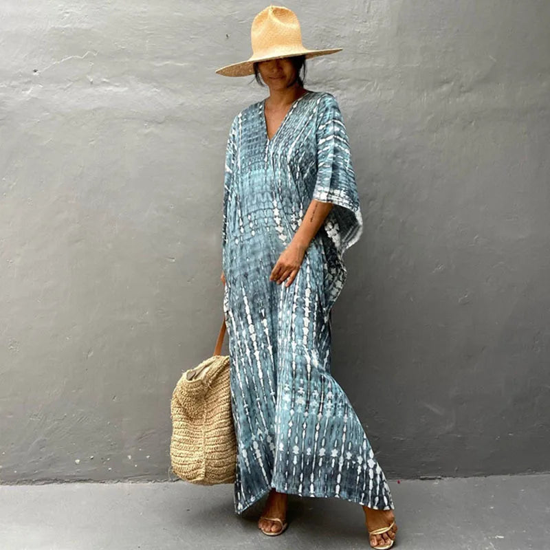Plus Size Women Beachwear Long Beach Coverups Kaftan Casual Caftan Dress Swimwear cover ups - Matrix Studios