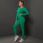 2Pcs Women Sets Energy Seamless Gym Suits Bubble Butt Sports Pants+Long Sleeve Shirts Push Up Running Sets Tracksuits Tights Set - Matrix-studios.com