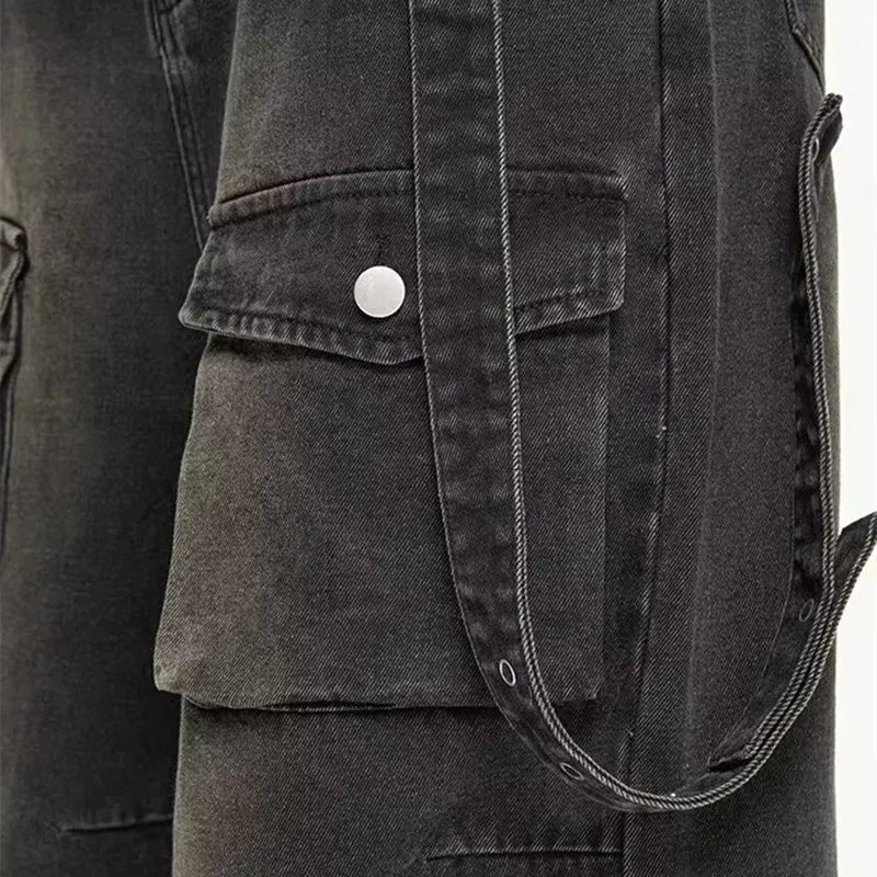 2026 Y2K Streetwear Multiple Pockets Baggy Cargo Jeans Pants For Men Clothing Vintage Loose Women Denim Trousers Pantalon Homme - Matrix Studios