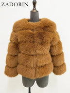 ZADORIN S-6XL Mink Coat Winter Black White Faux Fur Coat Woman Elegant Fluffy Faux Fur Jacket Top Short Fur Coats Woman Clothing - Matrix Studios