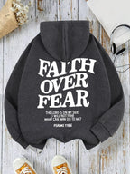 Casual Women's Hoodies Faith Over Fear Letter Printing Sweatshirts Fleece Warm Comfortable Pocket Pullovers Autumn Streetwear - Matrix Studios