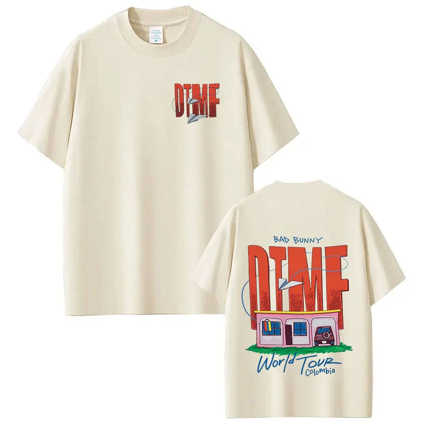 Rapper Bad Bunny T-shirt Debi Tirar Mas Fotos DTMF World Tour T Shirts Men's Women Fashion Vintage Hip Hop T-shirts Streetwear - Matrix Studios