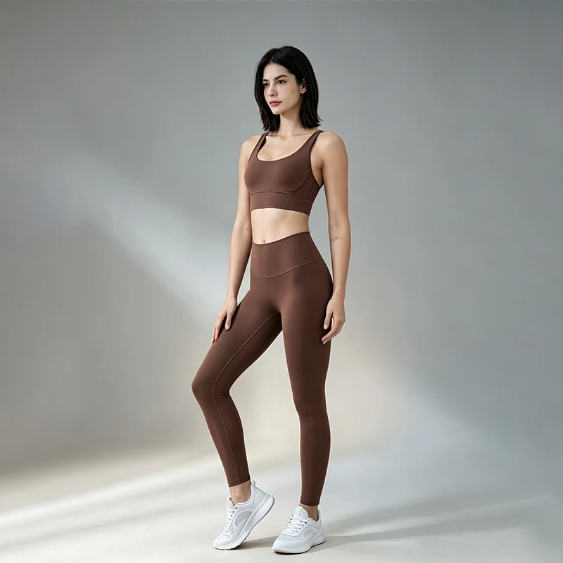 TRY TO BN Yoga Set 2 Piece Sport Bra High Waist Leggings Women's Tracksuit Fitness Tummy Control Squat Proof Workout Gym Clothes - Matrix-studios.com