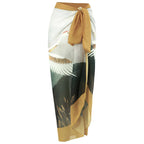 2026 New Sexy Print Retro Swimwear Beach Dress Cover Up Long Skirts Skirt Party Outfits Swimsuit Beachwear - Matrix Studios