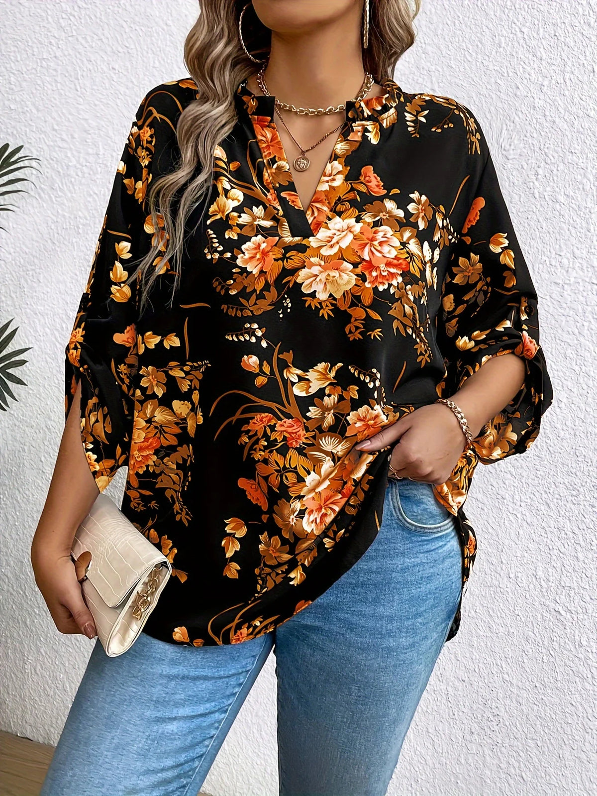 Plus Size Spring Autumn Women's Elegant Blouses Shirt Casual Fashion V Neck Loose Long Sleeve Female Tops - Matrix-studios.com
