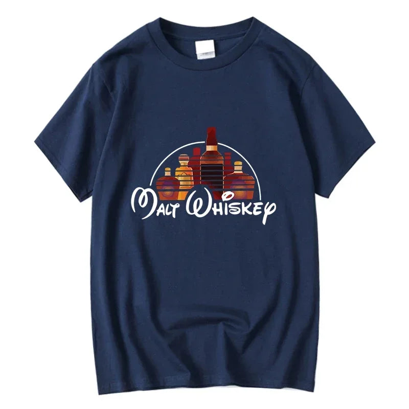 Summer Men T-shirt Cotton Blend Funny Malt Whiskey Print Summer Loose O-neck Cool T Shirt for Men Short Sleeve T-shirt Male Tee - Matrix Studios