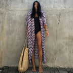 Beach Dress Tunic Cover up Embroidery Kaftan Saida de Praia Women Bikini Cover-up Pareo Sarong Beachwear - Matrix Studios