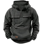 Men's Casual Sports Hooded Sweatshirt New Style Outdoor Thick Fashionable Loose Long-Sleeved Pullover with Multiple Pockets - Matrix Studios