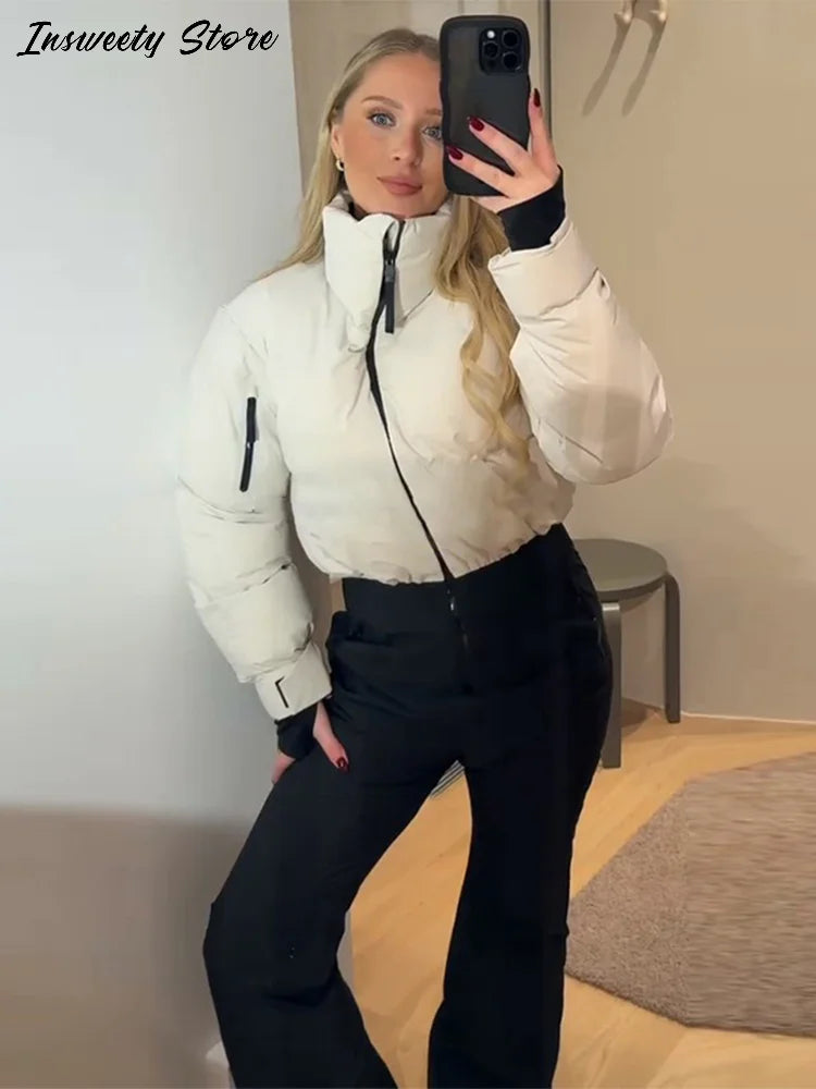 Fashion Turtleneck Ski Jumpsuit Women's Windproof Long Sleeve Thermal Zippers Onesie 2025 Autumn Winter Lady All-in-One Snowsuit - Matrix Studios