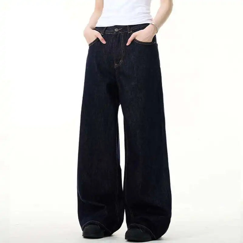 IEFB Simple Men's Denim Pants Vintage Washing Wide Leg Loose Jeans Casual Straight American Style Male Trousers New 2026 9W190 - Matrix Studios