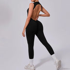 Female Jumpsuit One Pieces Fitness Overalls Body Sexy Bodysuit Sports Jumpsuit Gym Sportswear Pants Woman Clothing Black Romper - Matrix Studios