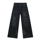 IEFB High Street Men's Denim Pants Hole Worn-out Streetwear Trousers Straight Wide Leg Casual Male Jeans New Autumn 2024 9C8513 - Matrix Studios