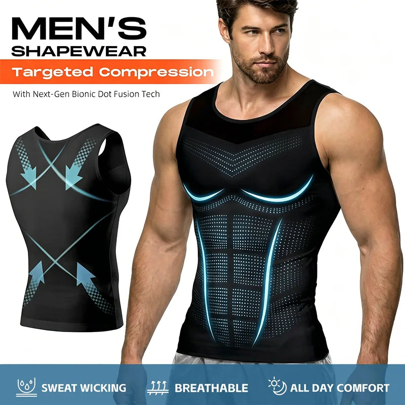 Men's Tight Vest Solid Leisure Sports Fitness High Stretch Running Tank Top Round Neck Sleeveless T-Shirt Can Be Built Inside - Matrix Studios