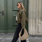Women's Bomber Jackets Coats Fashion Turn-down Collar Long Sleeve Loose Coats Vintage Female Outerwear Chic Tops - Matrix-studios.com
