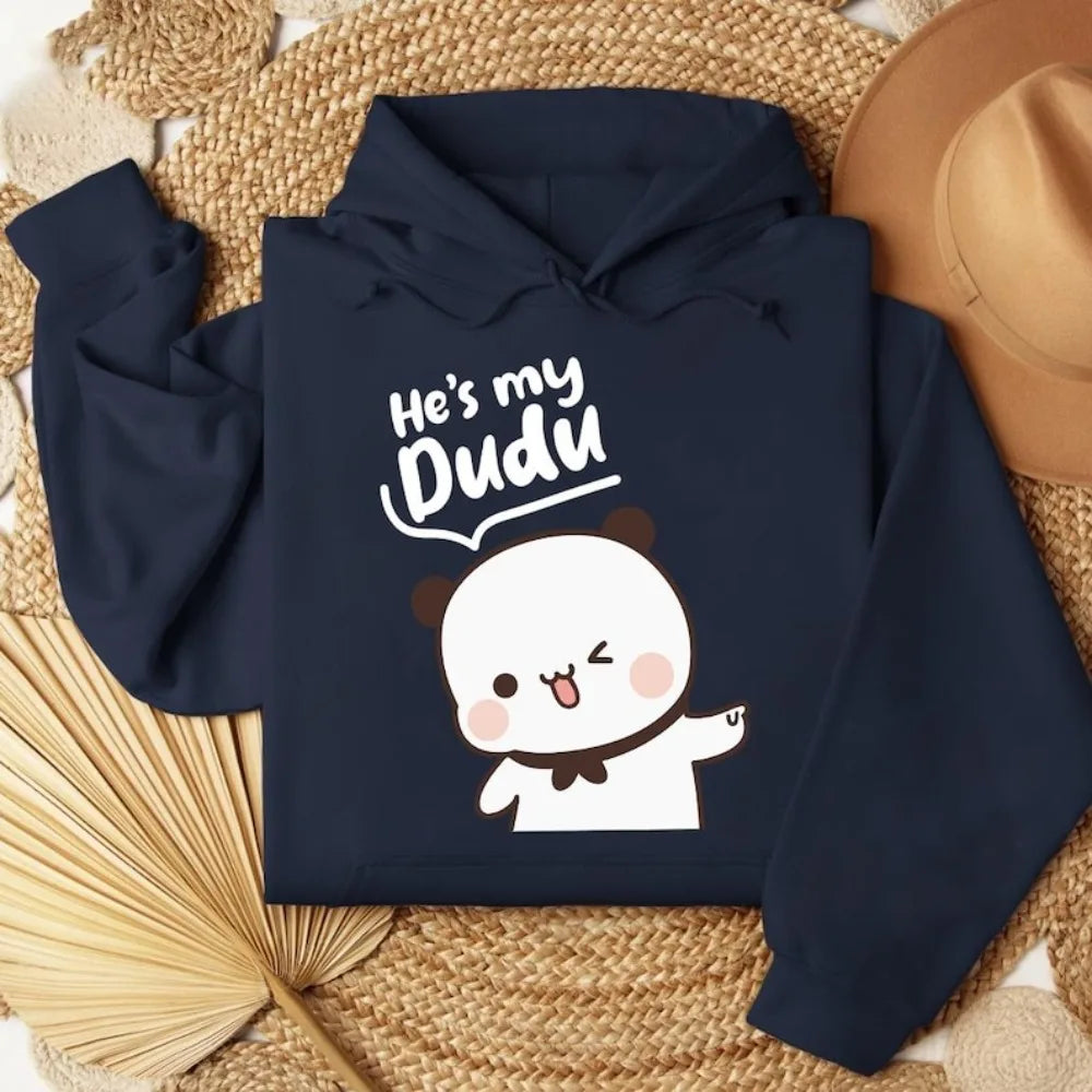 Bubu Dudu Bear Couple Hoodies Matching His and Hers Outfit Casual Cute Couple Outfits Fall Winter Men Women Daily Life Apparel - Matrix Studios