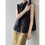 Chinese New Plate Button Vest Jacket 2025 Spring New Jacquard Stand Collar Sleeveless Waistcoat Retro Women Cheongsam Tops - Matrix Studios