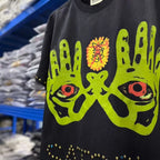 Mens Premium Acid Wash Short Sleeve T-Shirt Satoshi Nakamoto Heavy Dual Side Gold Stud Rhinestone Graphi - Matrix-studios.com