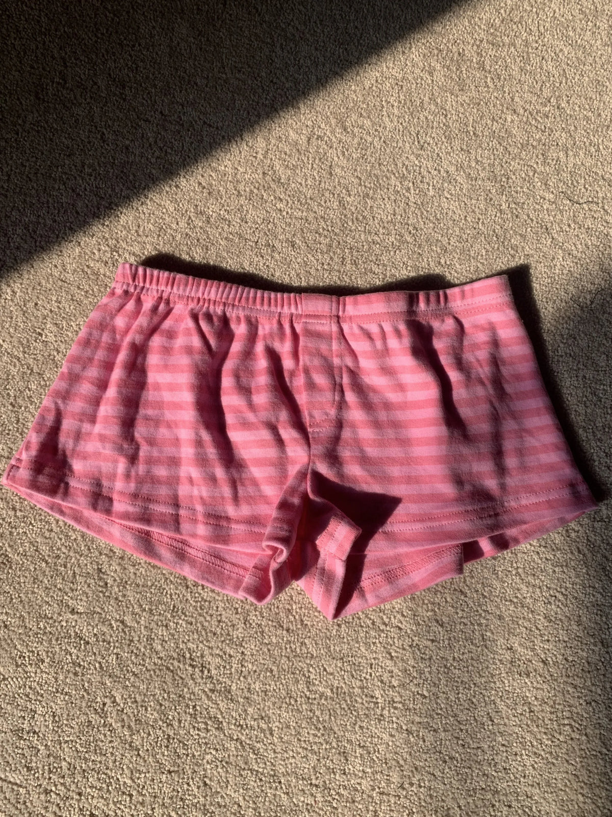 Pink Striped Long Sleeve T-shirt Shorts Set Woman Buttons Slim Tees+Elastic Straight Short Pant Cotton Home Pajama 2 Piece Sets - Matrix-studios.com