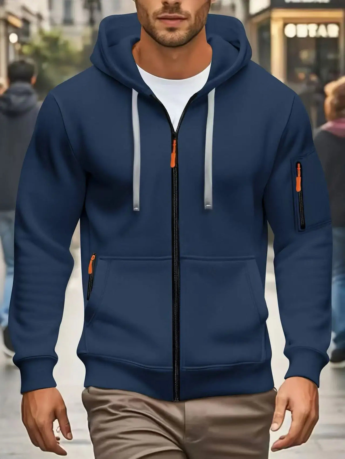 Men Autumn and Winter New Hoodies Long Sleeve Sweatshirt Pocket Zipper Design Hooded Sweatshirt Men Sportswear Casual Jacket - Matrix Studios