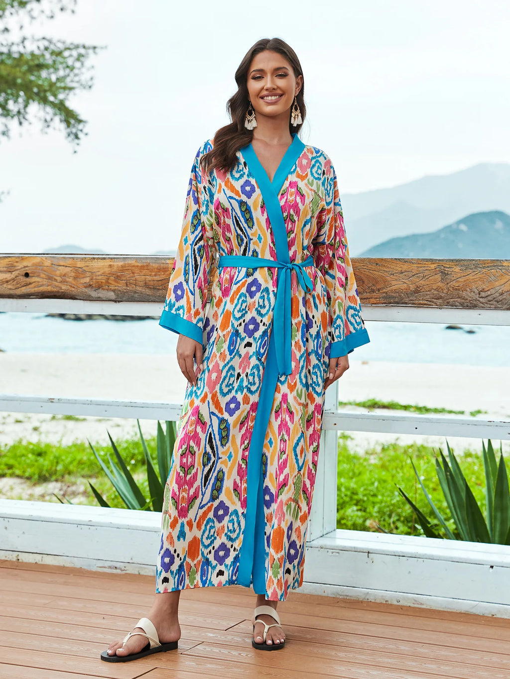 2026 Women Swimsuit Beach Cover Up Dress Sleeve Kaftan Beach Tunic Long Pareos Bikinis Cover Ups Summer Robe Plage Beachwear - Matrix Studios