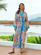 2026 Women Swimsuit Beach Cover Up Dress Sleeve Kaftan Beach Tunic Long Pareos Bikinis Cover Ups Summer Robe Plage Beachwear - Matrix Studios