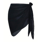 Women Summer Short Sarongs Swimsuit Coverups Beach Bikini Wrap Sheer Short Skirt Chiffon Scarf Cover Ups for Swimwear - Matrix Studios